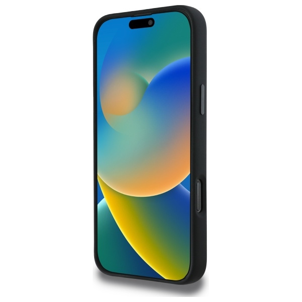 Etui BMW iPhone 16 Pro Max czarny/black hardcase Silicone Middle Stripe MagSafe