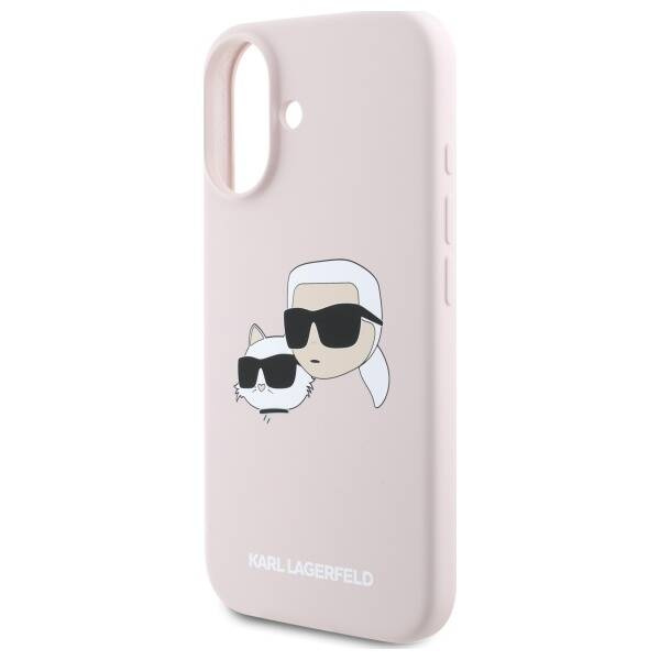 Etui Karl Lagerfeld iPhone 16 różowy/pink HC MagSafe Sil Double Heads Print