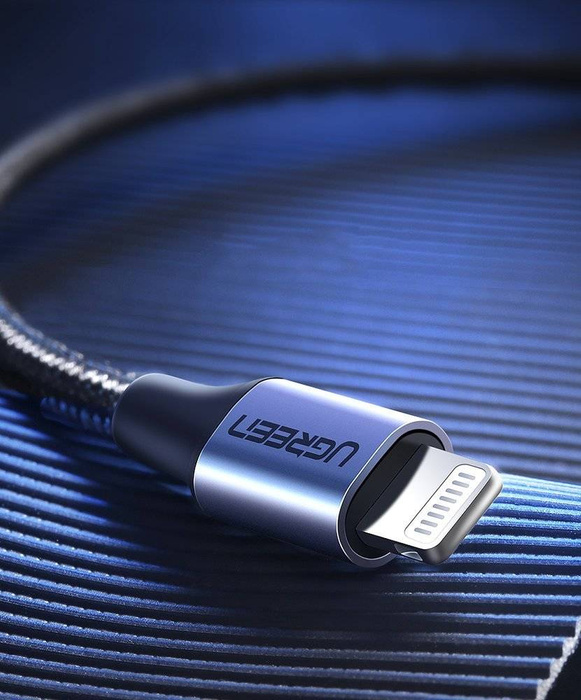 Ugreen kabel przewód MFI (Made For iPhone) USB Typ C - Lightning 3 A 1 m czarny (US304 60759)