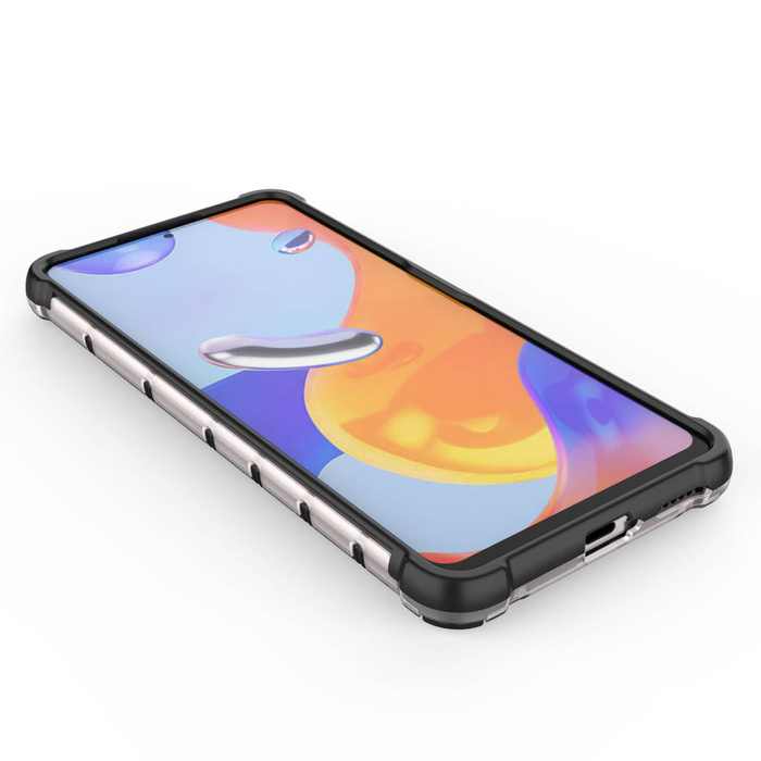 Etui Honeycomb pancerny pokrowiec z żelową ramką Xiaomi Redmi Note 11 Pro+ / 11 Pro czarny