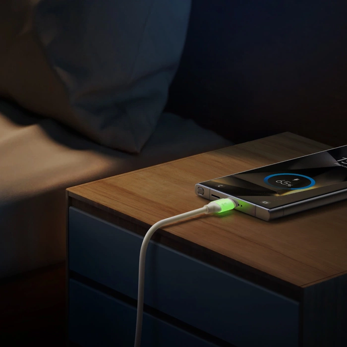 Kabel Joyroom S-A53 3A USB-A - USB-C z fluorescencyjną końcówką 2 m - beżowy