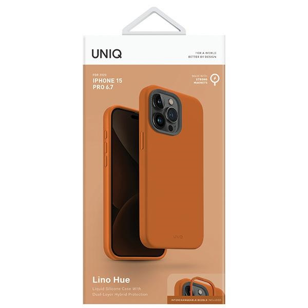 Etui UNIQ etui Lino Hue iPhone 15 Pro Max 6.7" Magclick Charging pomarańczowy/sunset orange Case