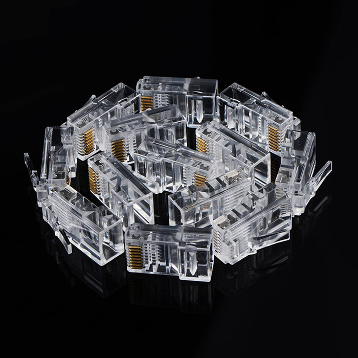 Ugreen 100x wtyk końcówka RJ45 8P8C (UTP Cat. 5 / Cat. 5e) przezroczysty (NW110)