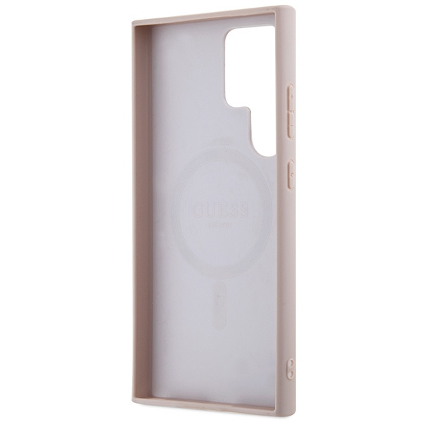 Etui Guess GUHMS24LG4GFRP S24 Ultra S928 różowy/pink hardcase 4G Collection Leather Metal Logo MagSafe Case