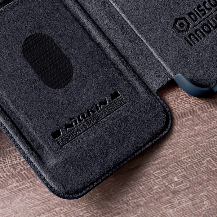 Nillkin Qin Leather Pro Case etui Samsung Galaxy S23 pokrowiec z klapką osłona na aparat brązowe