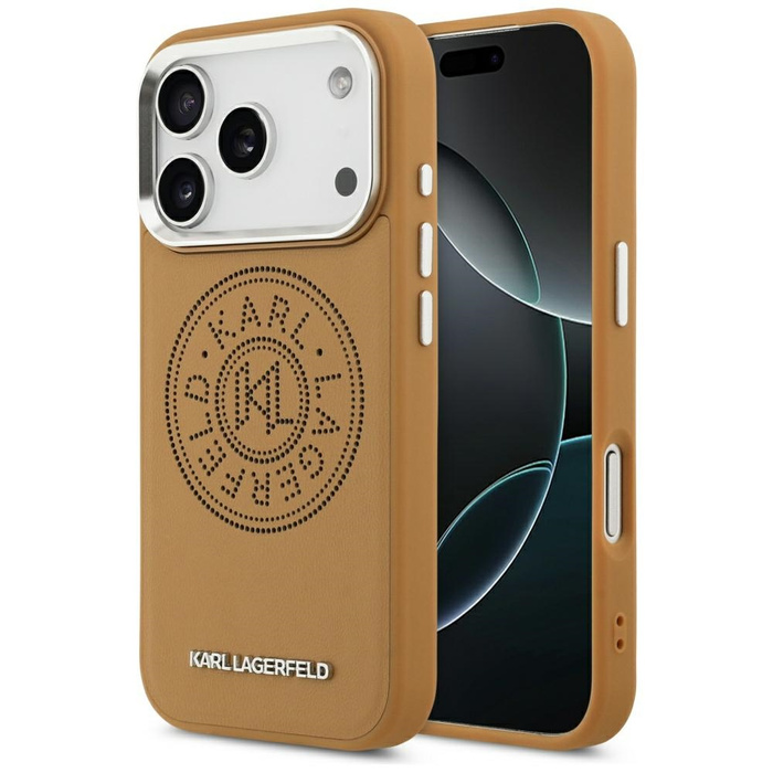 Etui Karl Lagerfeld Point & Metal Logo   MagSafe do iPhone 17 Pro brązowy
