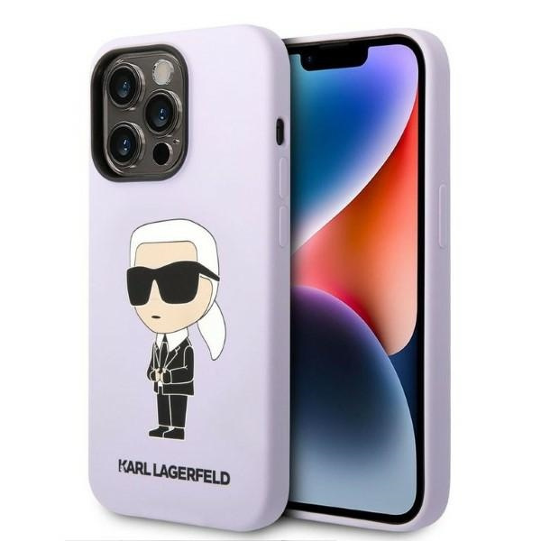 Etui KARL LAGERFELD Apple iPhone 14 Pro Max Silicone Ikonik Purpurowy Fioletowy Hardcase