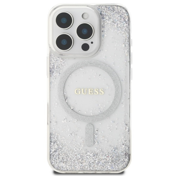 Guess GUHMP16LRGRGES iPhone 16 Pro 6.3"   srebrny/silver hardcase Resin Gradient Glitter MagSafe