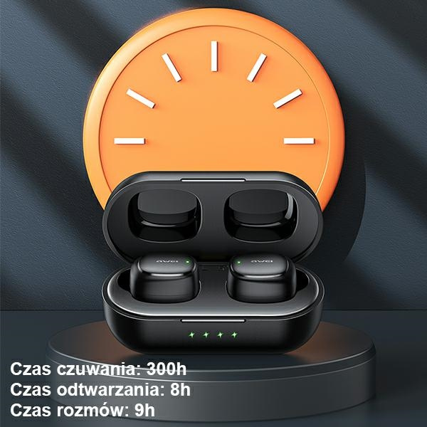 AWEI słuchawki Bluetooth 5.1 T13 Pro TWS + stacja dokująca czarny/black