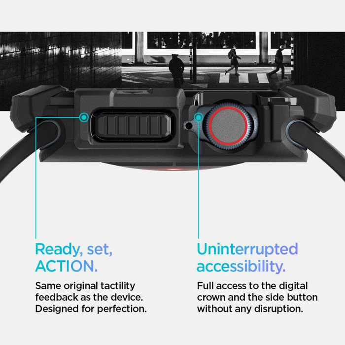 ETUI SPIGEN RUGGED ARMOR APPLE WATCH 10 (42 MM) MATTE BLACK