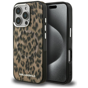 Etui Karl Lagerfeld iPhone 16 Pro IML Leopard Pattern MagSafe Brązowy