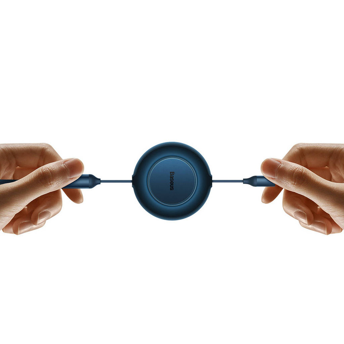 Baseus Bright Mirror 2 zwijany kabel przewód 3w1 USB Typ A - micro USB + Lightning + USB Typ C 66W 1.1m niebieski (CAMJ010103)