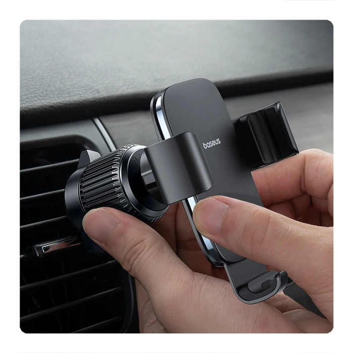 Baseus uchwyt samochodowy Metal Age 3 Gravity Car Mount (Air Vent Version) Cluster czarny