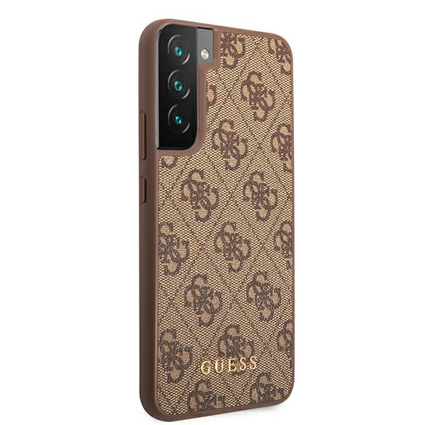 Etui GUESS Samsung Galaxy S22 4G Metal Gold Logo Brązowy Hardcase