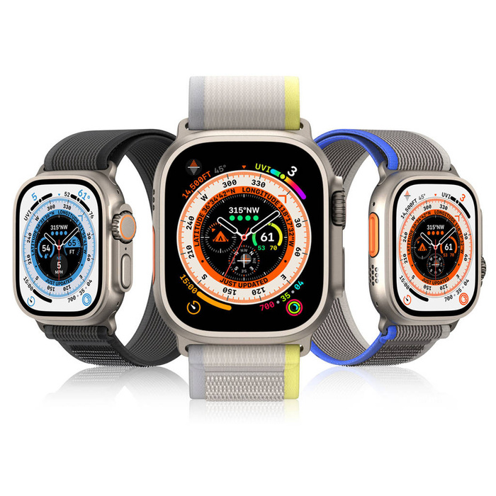 Sportowy pasek na rzepy do Apple Watch Ultra / 8 / 7 / 6 / SE / 5 / 4 / 3 / 2 / 1 (42, 44, 45, 49 mm) Dux Ducis Strap YJ Version - żółto-beżowy
