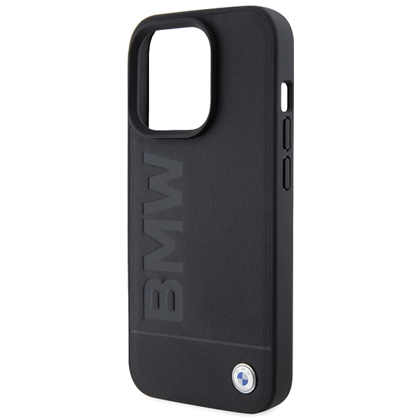 Etui BMW BMHMP15XSLLBK iPhone 15 Pro Max 6.7" czarny/black MagSafe Leather Hot Stamp Case