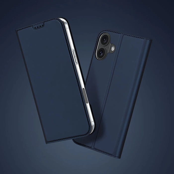 Etui Dux Ducis Skin Pro na iPhone 16 z klapką i miejscem na kartę - niebieskie
