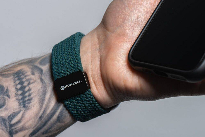 FORCELL F-DESIGN FA02 pasek magnetyczny nylonowy do APPLE Watch 42 / 44 / 45 / 49 mm ciemny zielony
