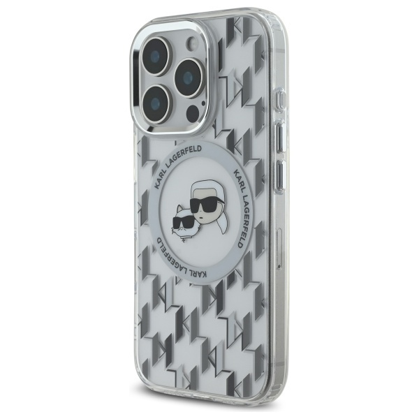 Etui Karl Lagerfeld iPhone 16 Pro Max 6.9" przezroczysty/transparent IML Monogram Karl&Choupette Head MagSafe