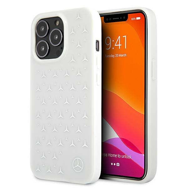 Etui MERCEDES Apple iPhone 13 13 Pro Silver Stars Pattern Biały Hardcase