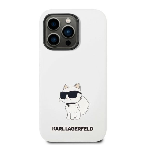 Etui Karl Lagerfeld Klhmp14xsnchbch Iphone 14 Pro Max 6,7" Hardcase Biały/white Silicone Choupette Magsafe Case