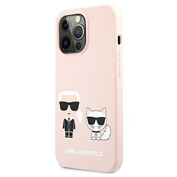 Etui KARL LAGERFELD Apple iPhone 13 Pro Silicone Ikonik Karl & Choupette Magsafe Różowy Hardcase