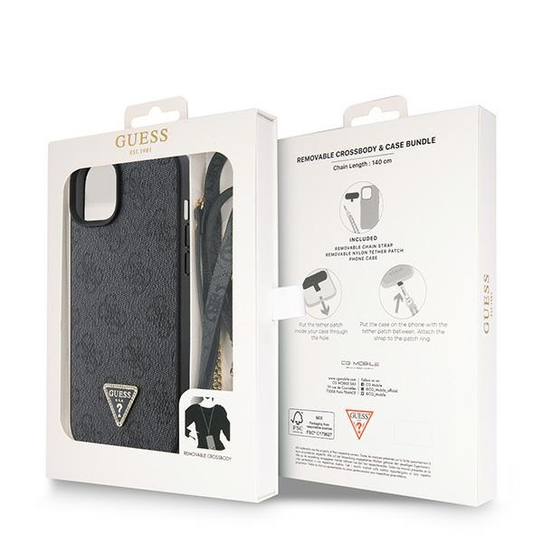 Etui Guess GUHCP15MP4TDSCPK iPhone 15 Plus 6.7" czarny/black hardcase Crossbody 4G Metal Logo Case