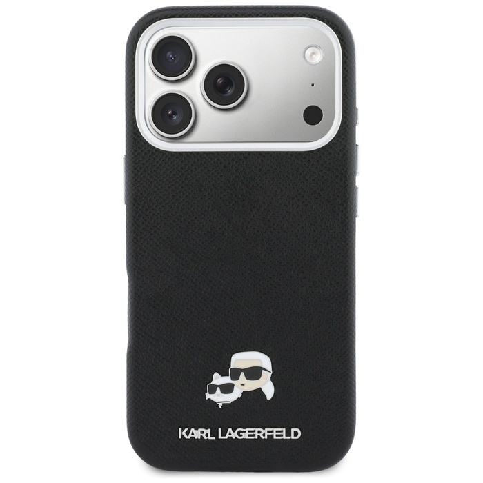 Etui Karl Lagerfeld Karl & Choupette     Head Pins Saffiano MagSafe do iPhone 17 Pro Max czarny