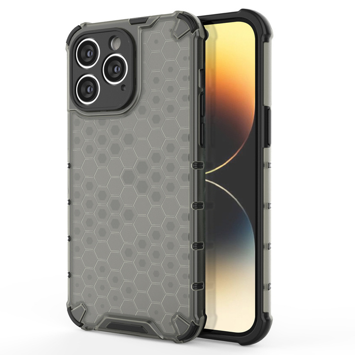 Etui Honeycomb Etui iPhone 14 Pro Max Pancerny Hybrydowy Pokrowiec Czarnecase