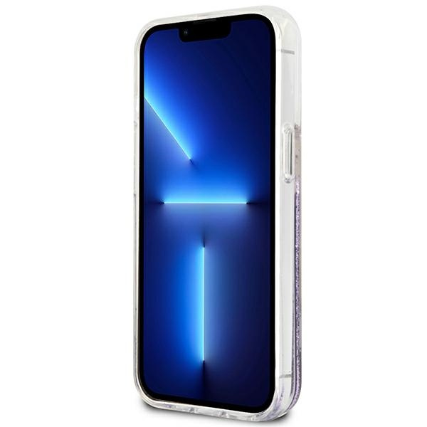 Etui GUESS Apple iPhone 13 13 Pro Flower Liquid Glitter Fioletowy Hardcase