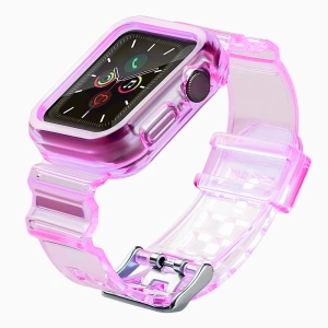 Silikonowa opaska pasek bransoleta bransoletka etui Strap Light Set do zegarka Apple Watch 42 mm - czerwony