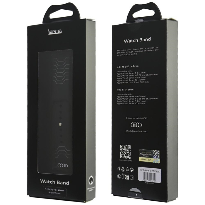 Pasek Audi Geometric Pattern Silicone    Watch Strap do Apple Watch 44/45/46/49mm czarny