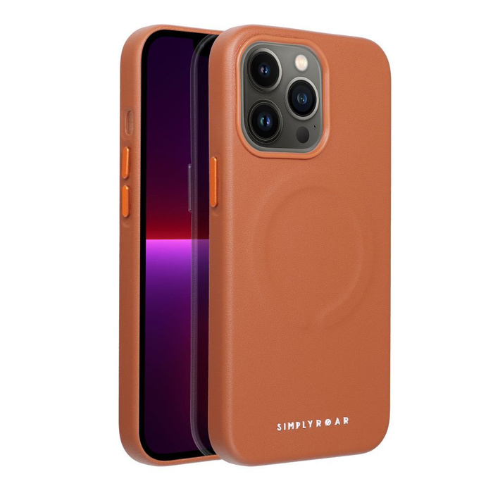Futerał Roar Leather Mag Case kompatybilny z MagSafe - do iPhone 13 Pro Brązowy