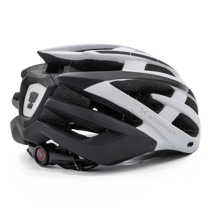 Kask rowerowy MTB Wozinsky z tylną lampką USB L - czarno-biały