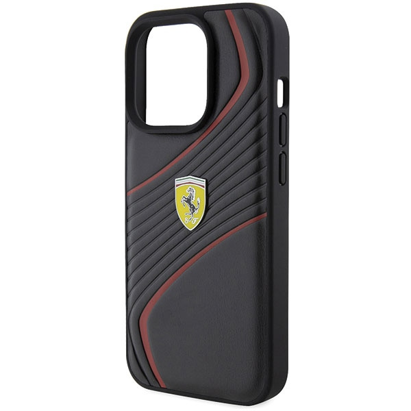 Etui Ferrari FEHCP15LPTWK iPhone 15 Pro 6.1" czarny/black hardcase Twist Metal Logo Case