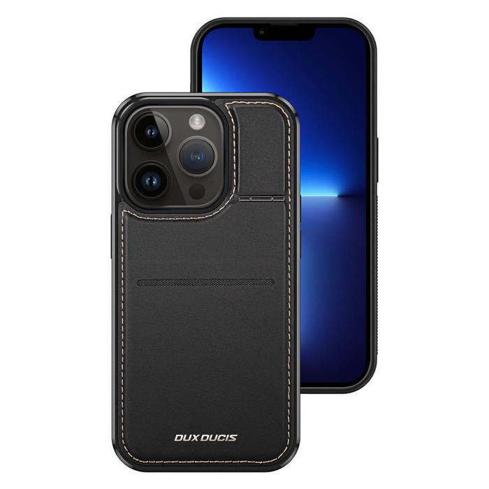 Etui 3 W 1 Etui iPhone 13 Pro Max Z Magsafe Portfel Blokada Rfid Podstawka Dux Ducis Rafi Mag - Czarne Case