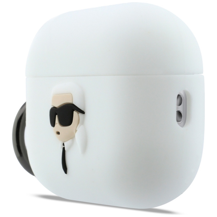 Etui Karl Lagerfeld Silicone Karl Head   3D do AirPods Pro 3 biały