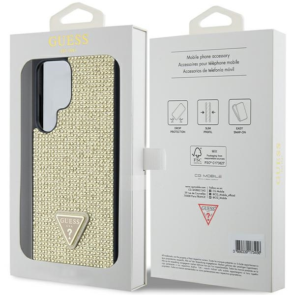 Etui Guess GUHCS24LHDGPPD S24 Ultra S928 złoty/gold hardcase Rhinestone Triangle Case