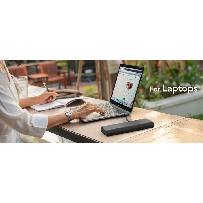 VEGER powerbank 25000 mAh z wbudowanymi kablami Typ C / Lightning PD 130W TCE130 (W2503) czarny