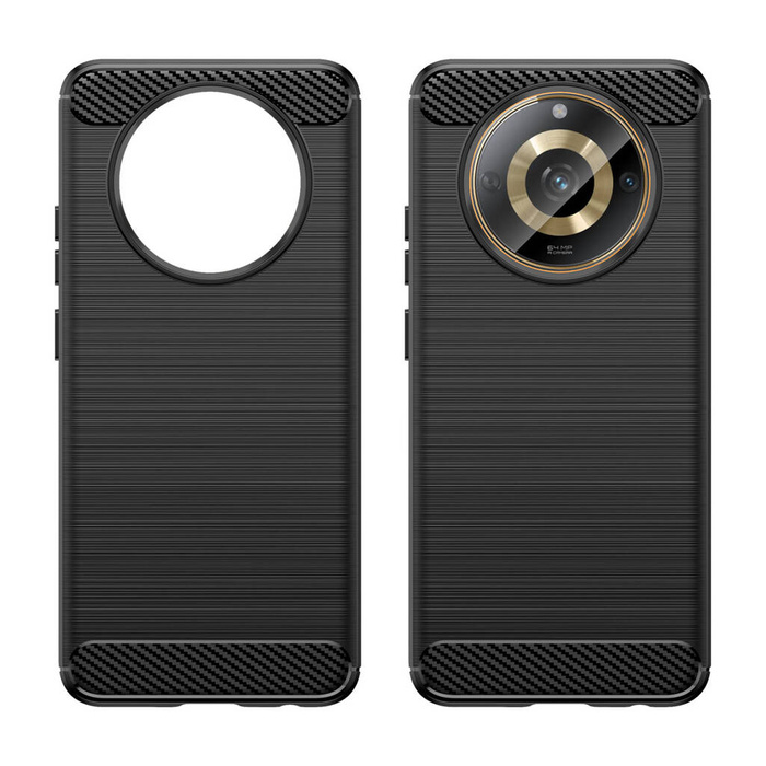 Etui Elastyczne etui wzór karbon do Realme 11 Carbon Case - czarne Case