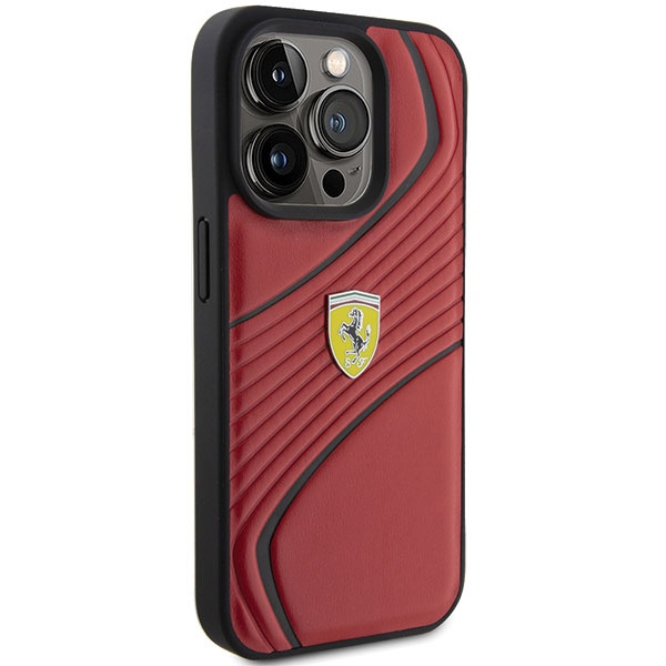 Etui Ferrari FEHCP15LPTWR iPhone 15 Pro 6.1" czerwony/red hardcase Twist Metal Logo Case