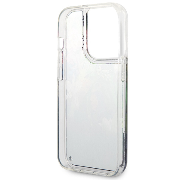 Etui GUESS Apple iPhone 14 Pro Max Flower Liquid Glitter Niebieski Hardcase