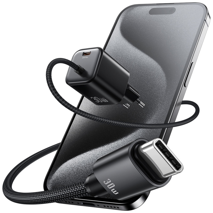 Ładowarka sieciowa USAMS JC Series CC264 30W GaN Mini Fast Charge 2xUSB-C biały