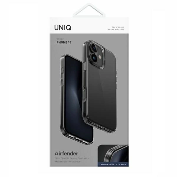 UNIQ etui Air Fender iPhone 16 6.1" szary/smoked