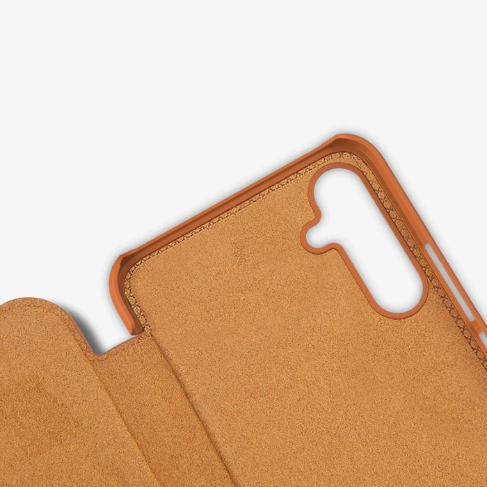 Skórzane etui do Samsung Galaxy A34 5G z klapką portfel Nillkin Qin Leather - brązowe