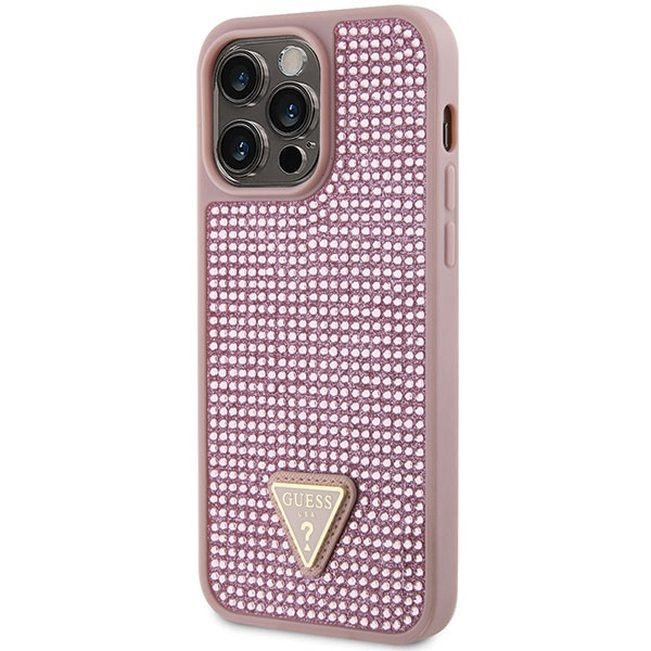 Etui Guess GUHCP14XHDGTPP iPhone 14 Pro Max 6.7" różowy/pink hardcase Rhinestone Triangle Case