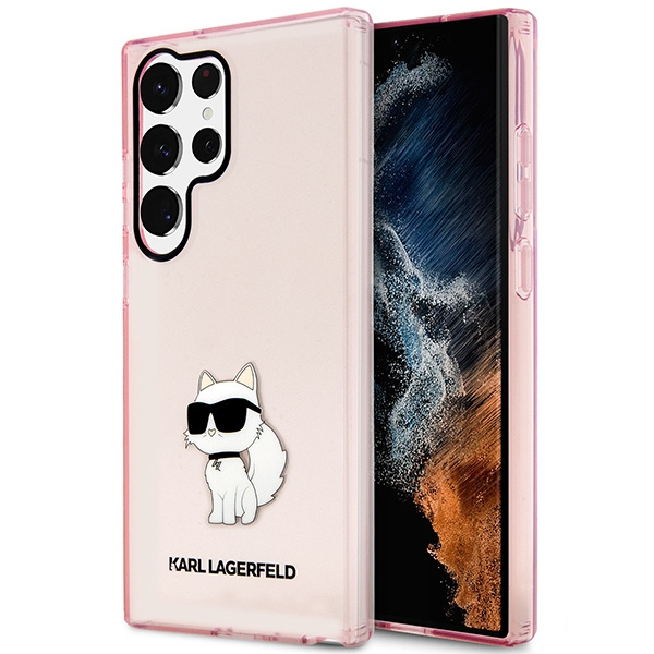 Etui Karl Lagerfeld Klhcs23lhnchtcp S23 Ultra S918 Różowy/pink Hardcase Ikonik Choupette Case