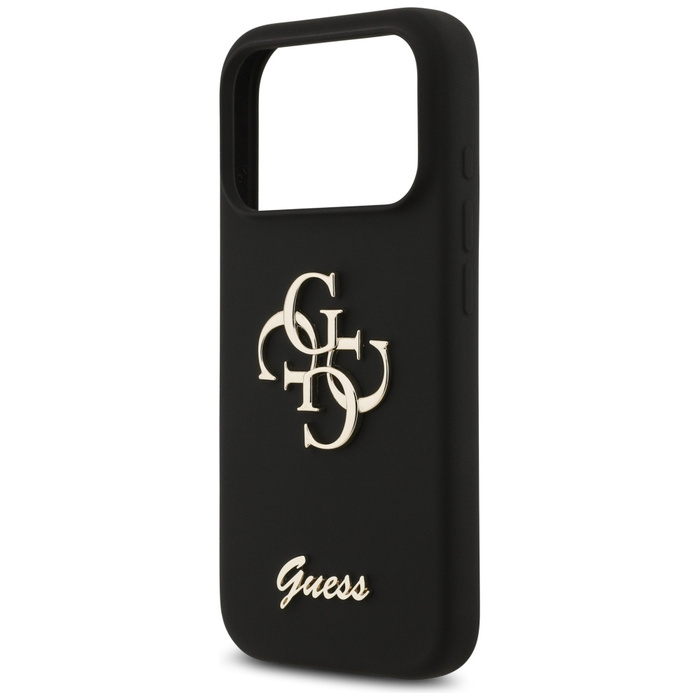 Etui Guess Silicone Big 4G Script do     iPhone 17 Pro czarny