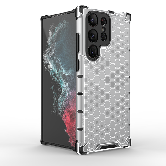 Etui Honeycomb Etui Do Samsung Galaxy S23 Ultra Pancerny Hybrydowy Pokrowiec Czarne Case Case