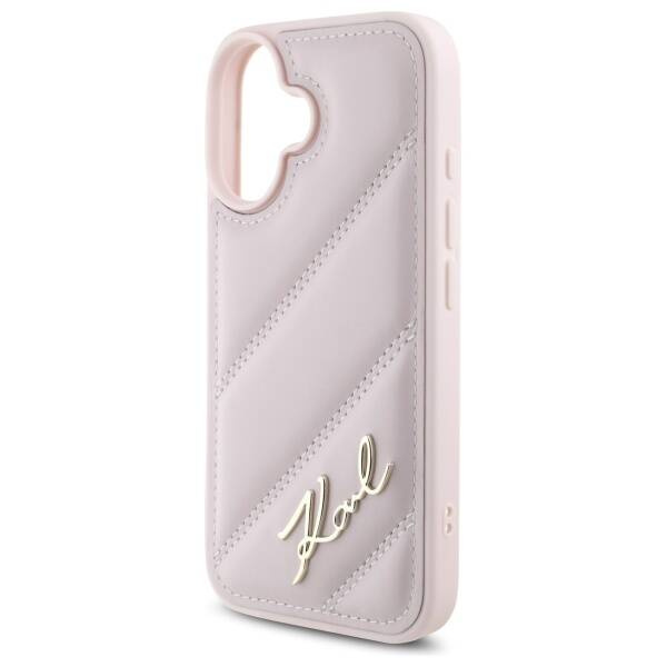 Etui Karl Lagerfeld iPhone 16 6.1" różowy/pink hardcase Quilted Signature